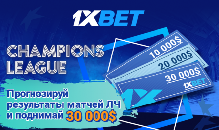 Выиграйте $30 000 в новой акции к Лиге чемпионов от 1xBet!